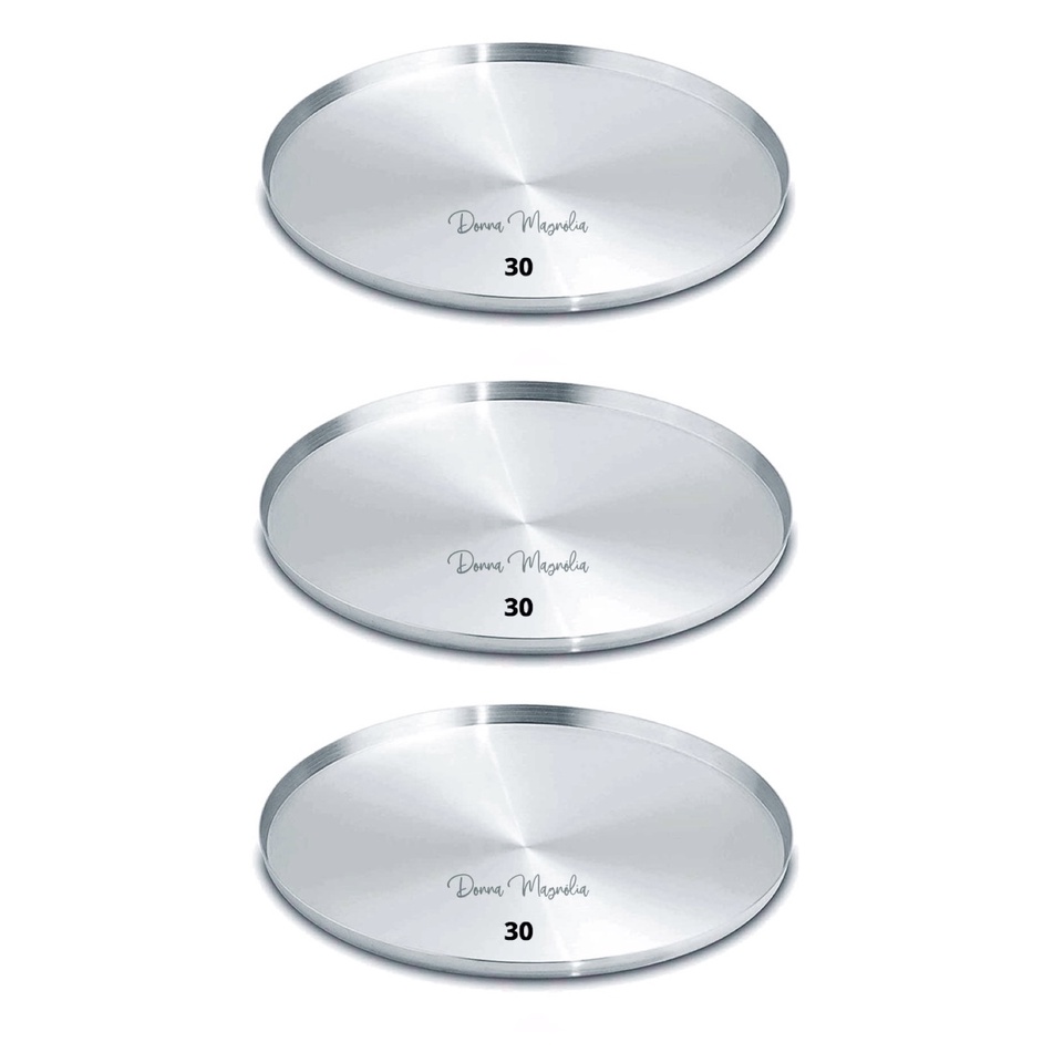 Kit 3 (TRES) Forma Assadeira de PIZZA  Redonda N  30 Cm  Alumínio - K28CR em Oferta na Shopee