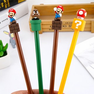 1/3pcs Adventure Island Mario Creative Simple Rollerball Pen Stationery Suprimentos Caneta De Tinta Preta Assinatura