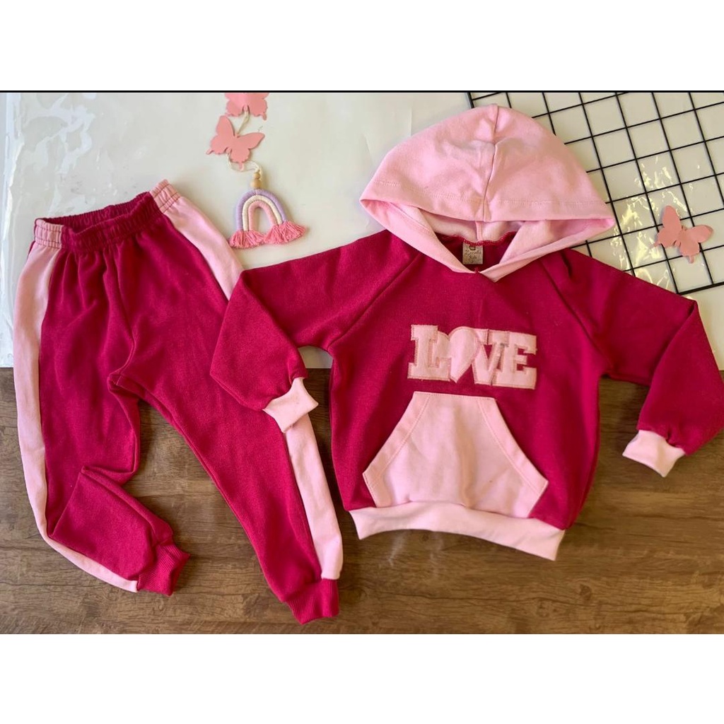 Conjunto moletom infantil menina inverno Tam. 2 a 7 anos