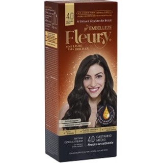 Tintura Especial Líquida Fleury Castanho Médio 4.0 Embelleze
