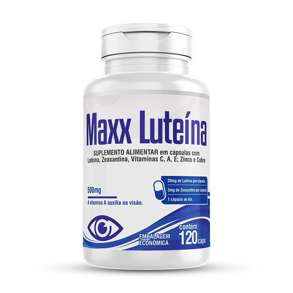 Maxx Luteina 120 Cápsulas Zeaxantina Vitamina A C E Cobre Zn2 em Oferta na Shopee
