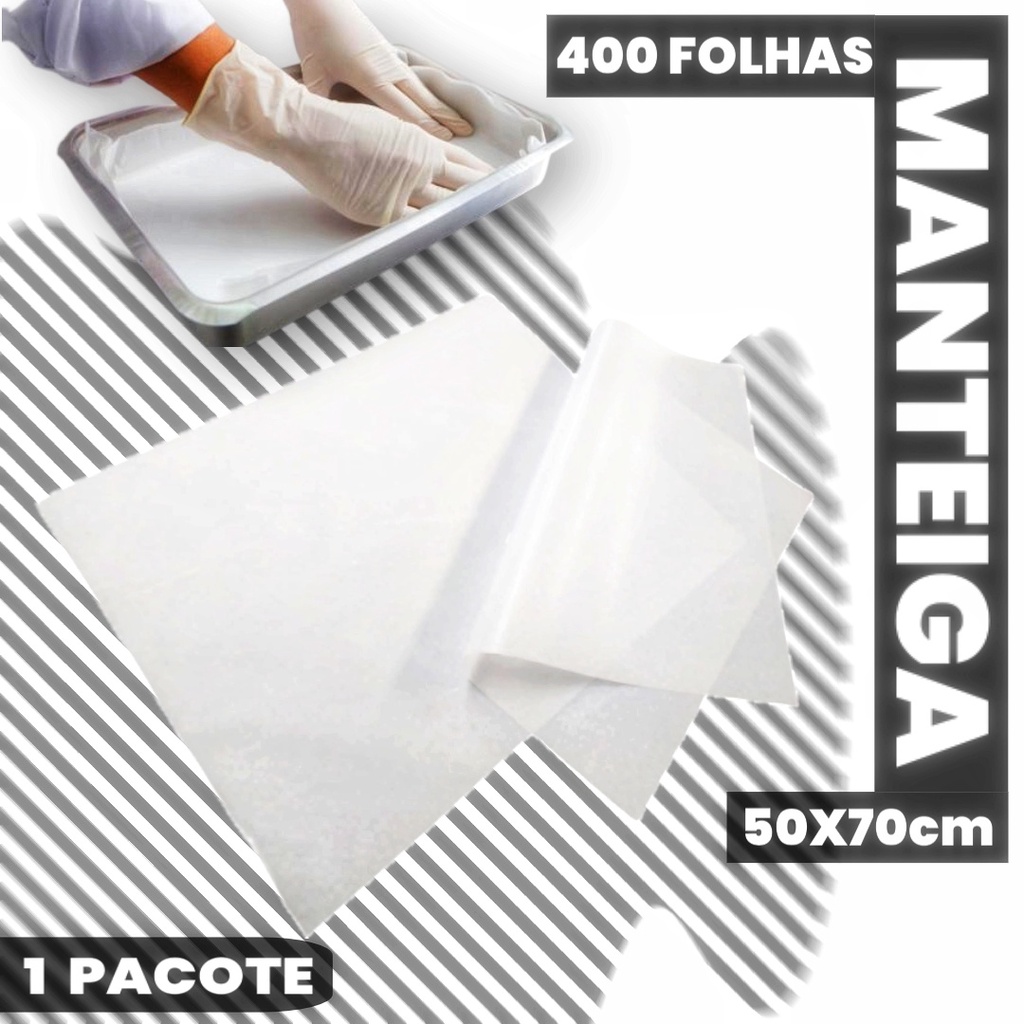 PAPEL MANTEIGA 35G FORNO PARA UNTAR FORMA ASSAR BOLO 400F