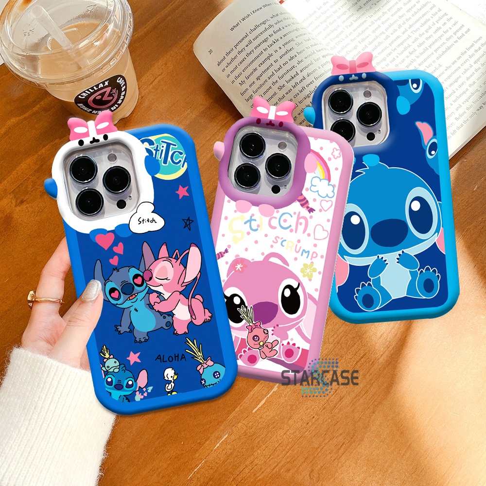 Caixa De Monstro Realme Nota 50 C53 C51 C55 C33 C30 C31 C21Y C25Y C35 10 9i 8i C12 C11 C17 C25 C15 C3 5i 6i 7i C2 Ponto De Desenho Animado À Prova De Choque E Capa De Casal Angel Lilo STCASE