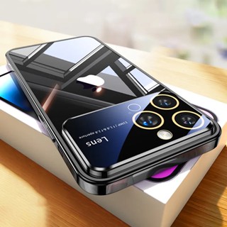 Cobertura Total Da Caixa De Proteção Câmera De Vidro Temperado Compatível Com O iPhone 11 12 13 14 15 Pro Max Tampa Traseira Dura Em Acrílico Transparente