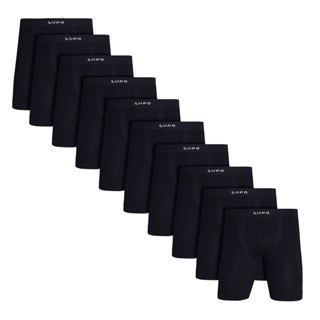 Kit com 10 Cuecas Boxer Long Leg Sem Costura Lupo