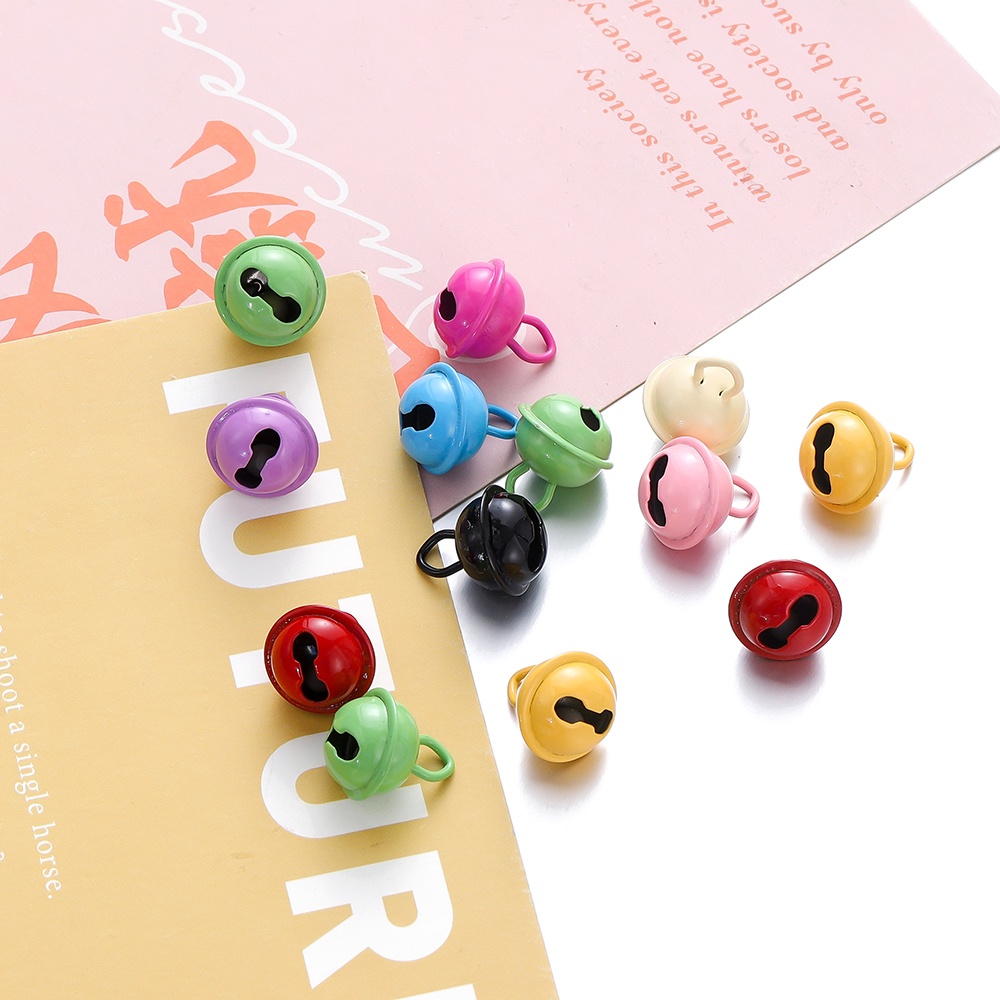 St.kunkka 14 * 17mm 10 /20pcs Candy Color Bell Tinta Cor Sino Redondo Sino Redondo Sino Pet diy Chaveiro Telefone Celular Pingente Pet Pequeno Sino Redondo Jóias Acessórios