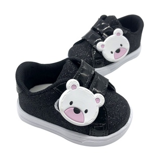 Tenis Unissex Menino Menina Sapatinhos Bebe Calcados Infantil Sapato Lindo Urso Preto em Oferta na Shopee