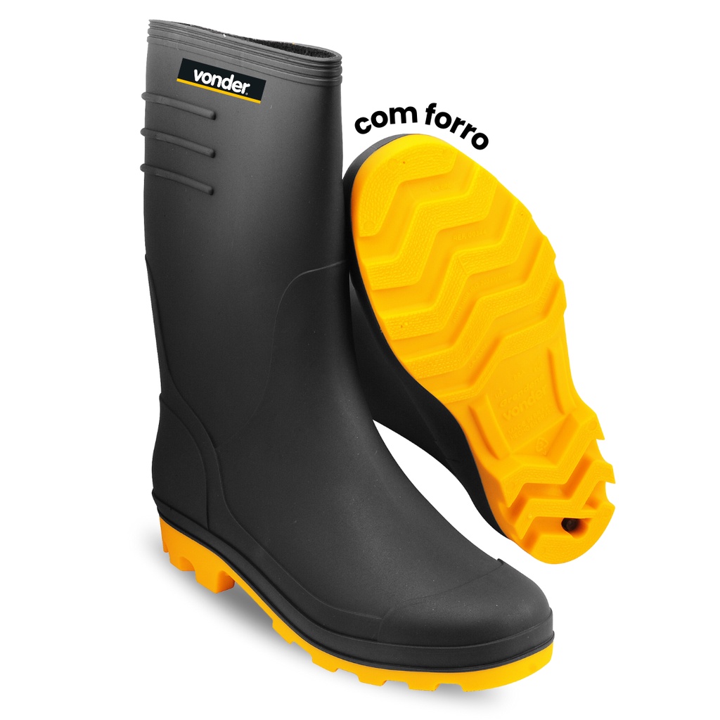 Bota PVC Chuva Motociclista Moto Impermeável Forrado Vonder em Oferta na Shopee