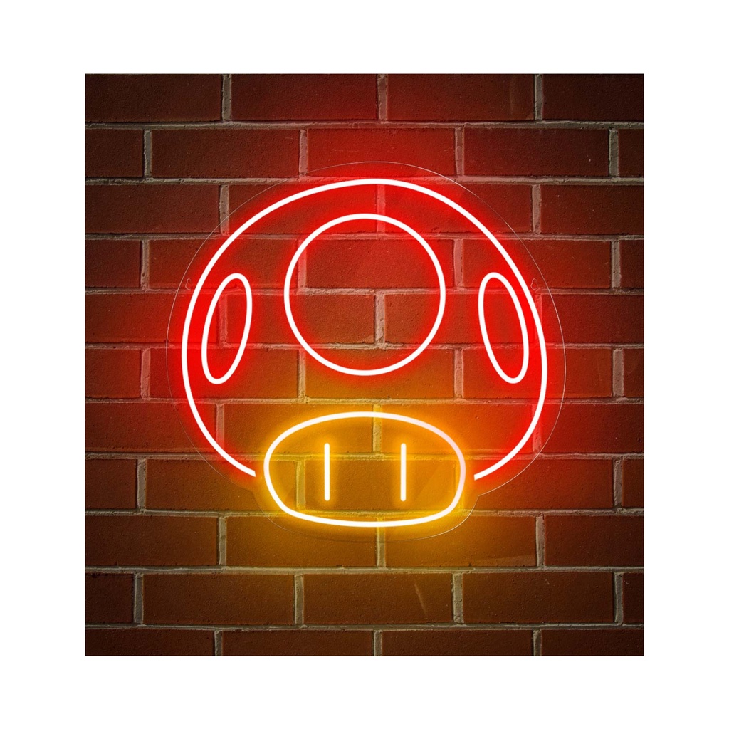 Painel Led Neon Cogumelo Mario Vídeo Game Jogo Geek Gamer instagramavel youtuber