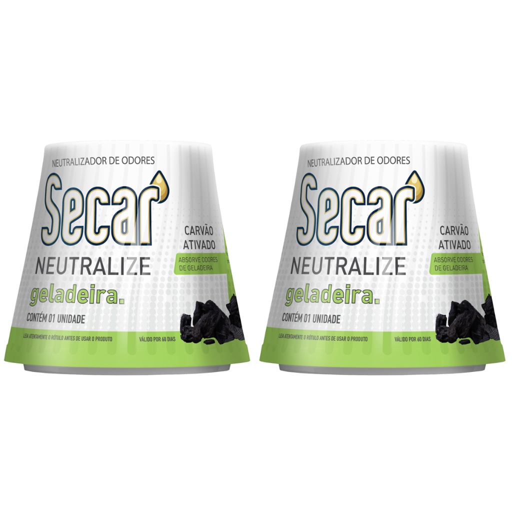 Tira Odor De Geladeira Neutralize Secar Carvão Ativo 2un x 30g