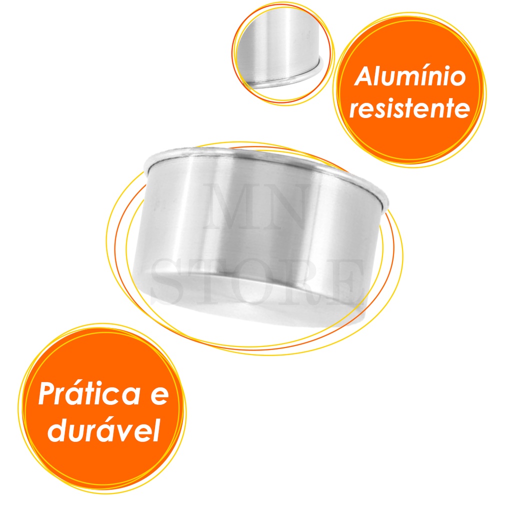 Kit 2 Forma Assadeira Bolo Redonda 20x10 Fundo Fixo Alumínio — imagem 2 de 2