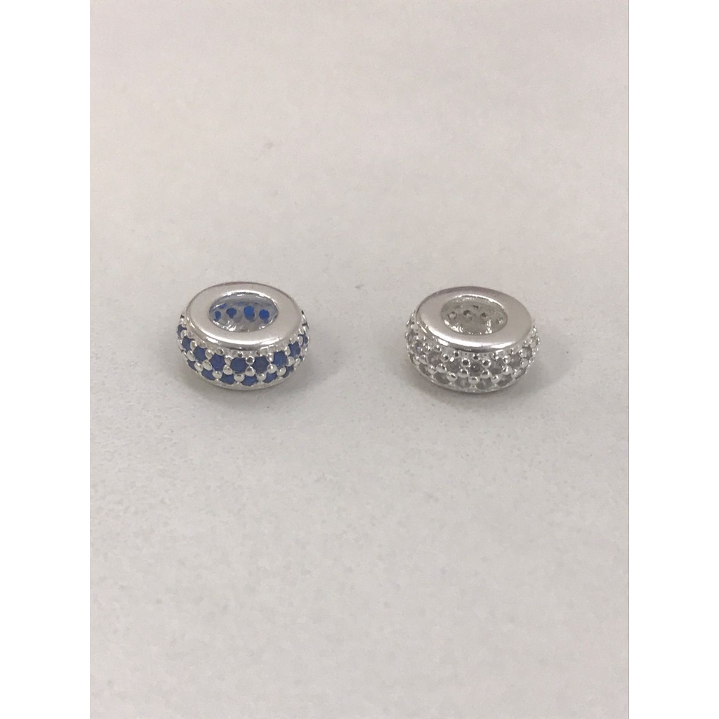 2 Berloque Separador Cravejado De Prata 925 P/ Pulseira