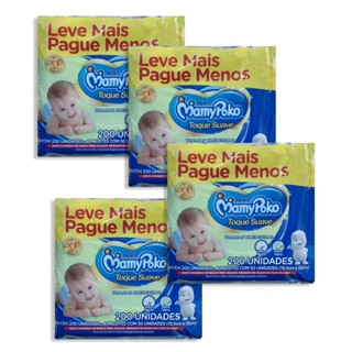 Kit 04 Lenço Umedecido MamyPoko Toque Suave - 800 Unidades