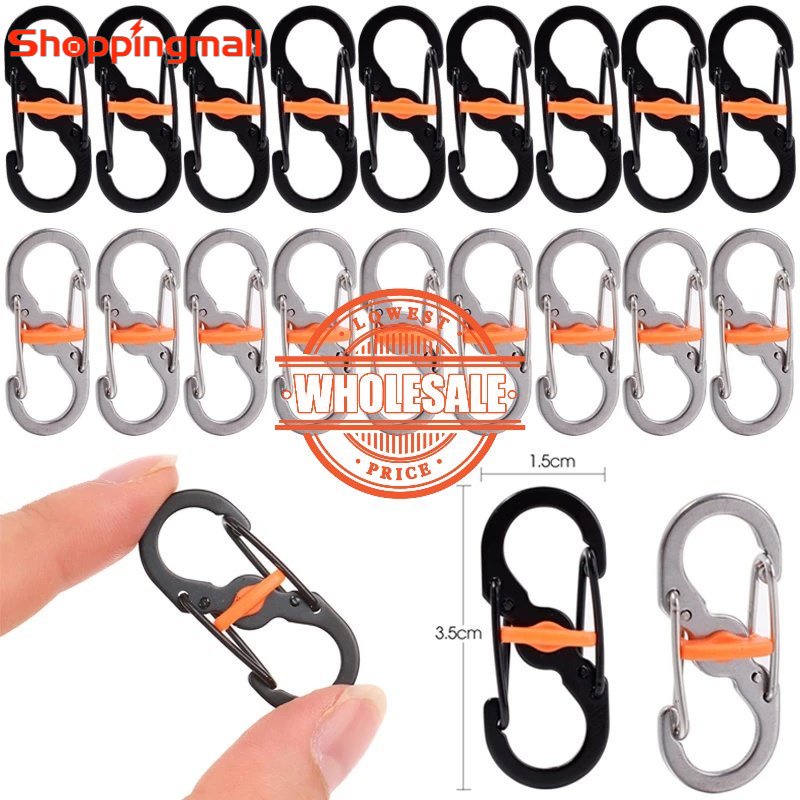 [Preço Por Atacado] Mosquetão Anti-Perda Clip Com Trava Para Acampamento Ao Ar Livre Em Forma De S Mini Chaveiro De Mola Gancho Roubo Mochila De Escalada Fivela De Alimentação Esportiva