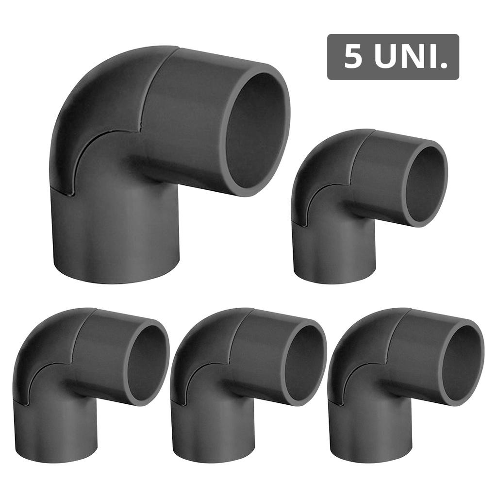 Kit 5 Pçs Cotovelo com Janela 90°  3/4 Polegadas PVC Eletroduto Conduite