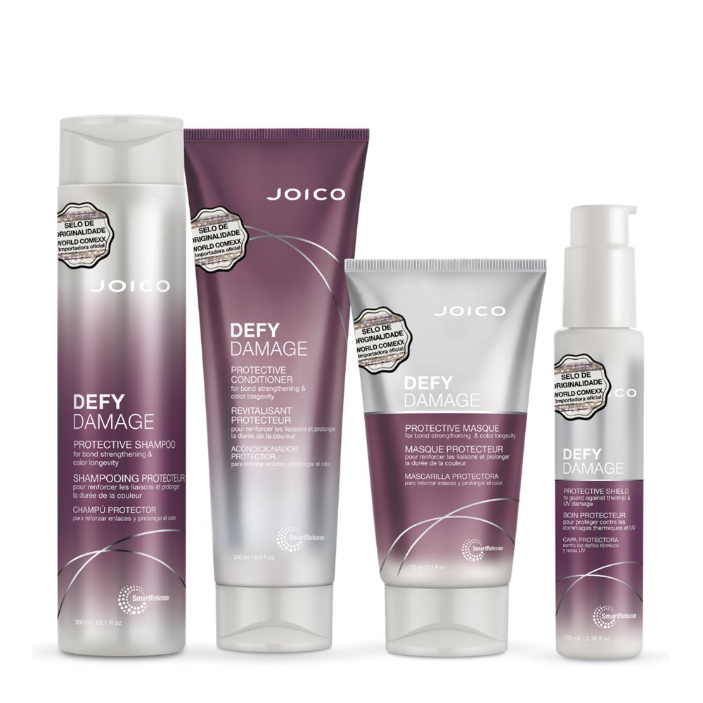 KIT JOICO DEFY DAMAGE - SISTEMA COMPLETO DE PROTEÇÃO, NUTRIÇÃO E PREVENÇÃO DE DANOS em Oferta na Shopee