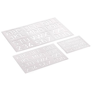Kit normógrafo letras e numeros vazados Acrinil