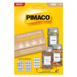 Etiqueta para potes de temperos TEBR A5 com 3 folhas Pimaco