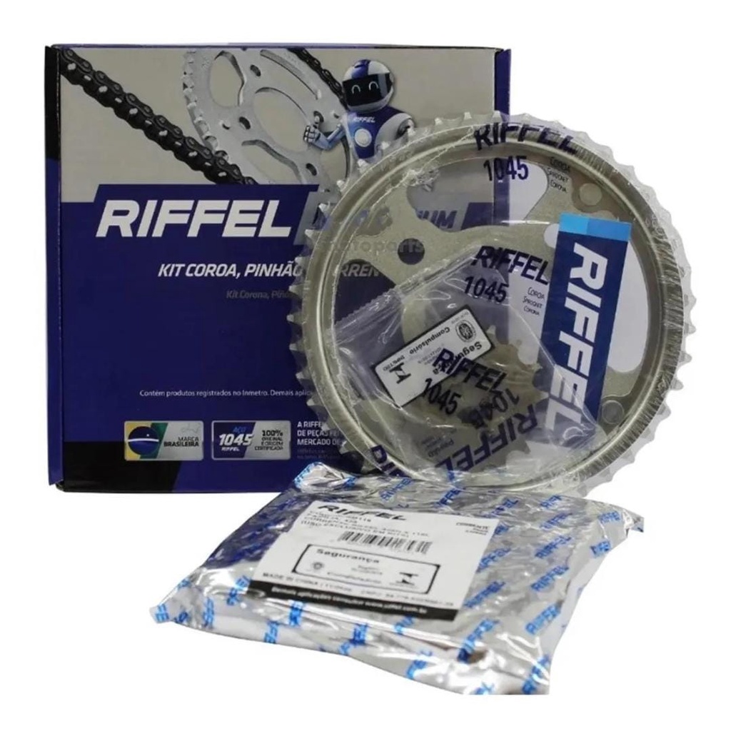 Kit Relação Transmissão Tração Ybr 125 03 A 08 Factor 125 03 A 16 Riffel
