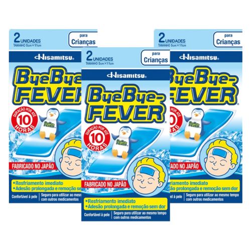 Adesivo para Alívio da Febre Bye Bye Fever Criança - 2 pacotes com 2 unidades cada