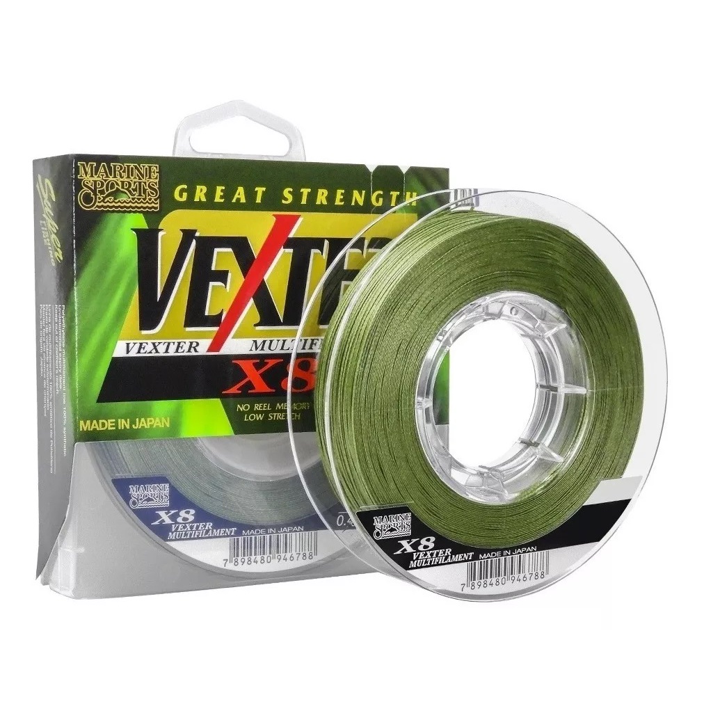 Linha Multifilamento Vexter X8 - 20LB - 0,19mm - 300m Verde