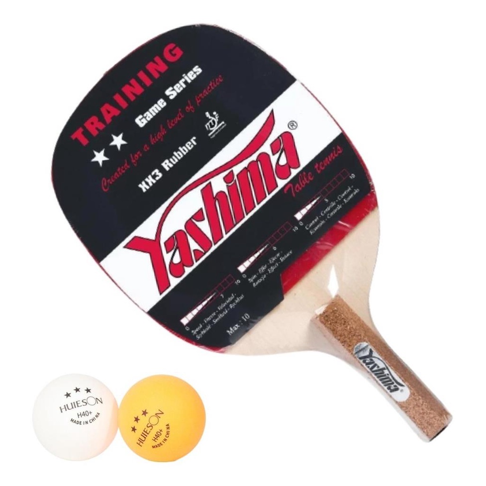 Raquete Ping Pong Tenis de Mesa Caneta Profissional Yashima + 2 Bolas Oficiais