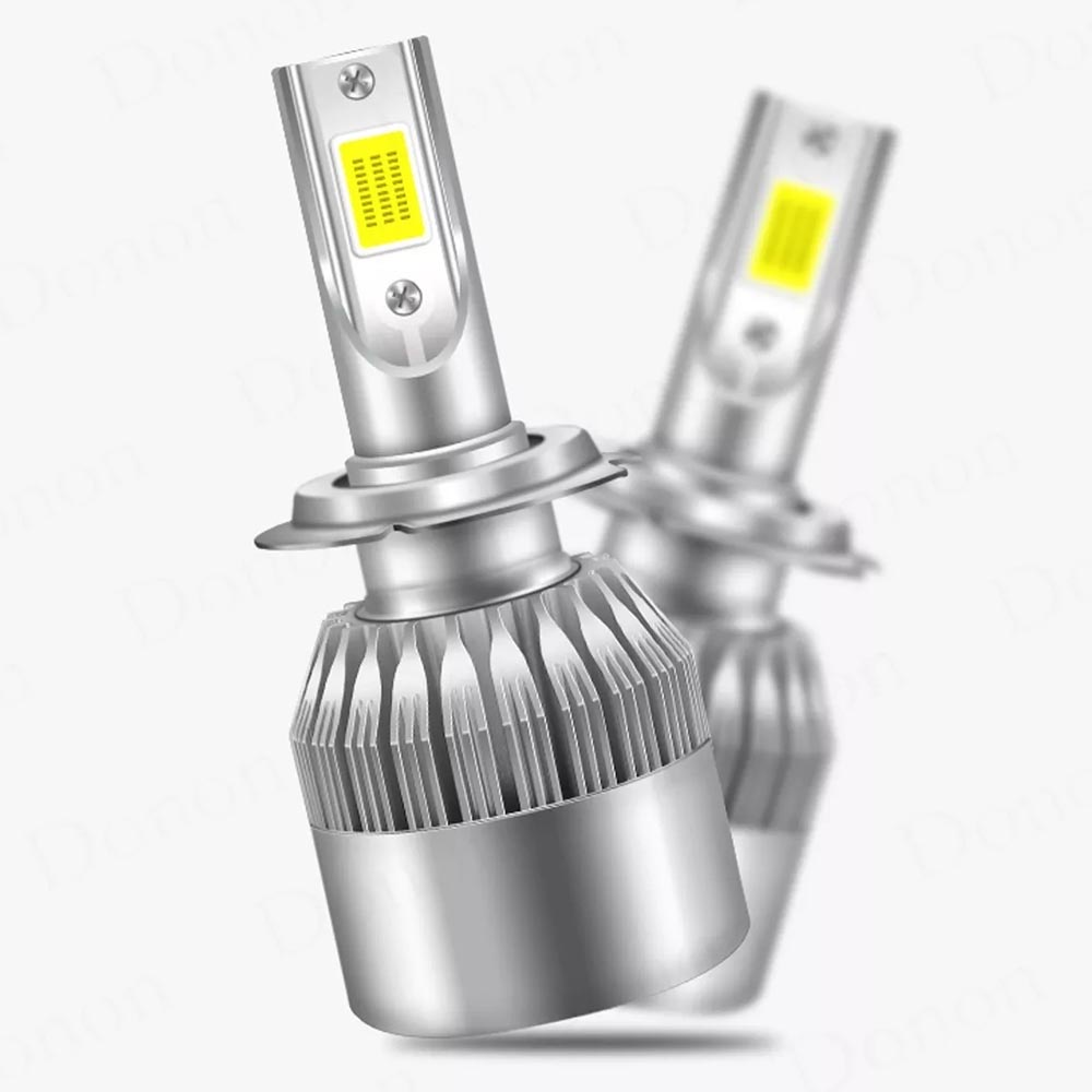 Kit Lâmpada Farol Super Led Headlight C6 2d 72w 6000k em Oferta na Shopee