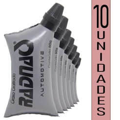 Kit com 10 Graxa Mineral Grafitada Lubrificante de Chassi, Juntas Homocinéticas 80g Radnaq