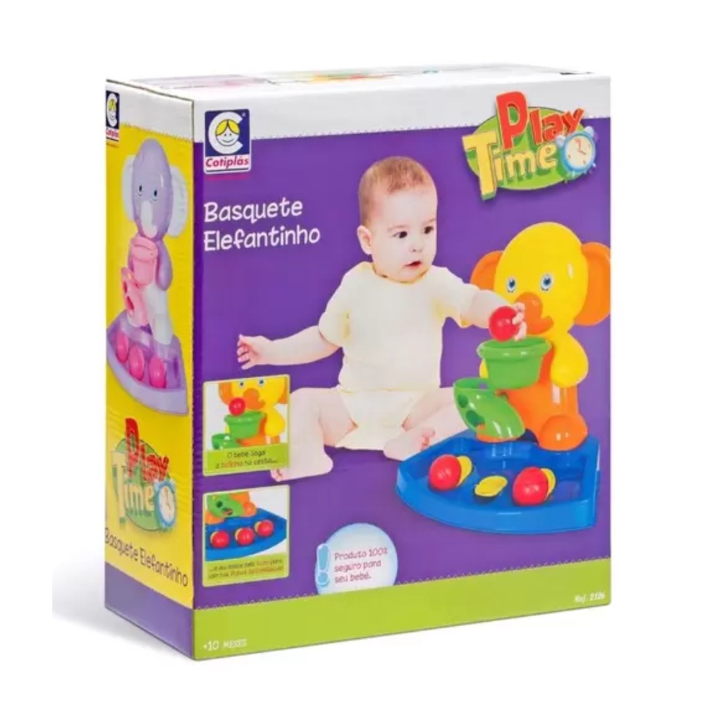 Brinquedo Play Time Basquete Elefante 35cm Plástico Cotiplas - 2126 em Oferta na Shopee