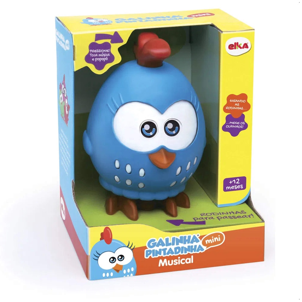 Brinquedo Boneca Galinha Pintadinha Mini Musical 20cm em Plástico com Rodinhas Elka - 1044 em Oferta na Shopee
