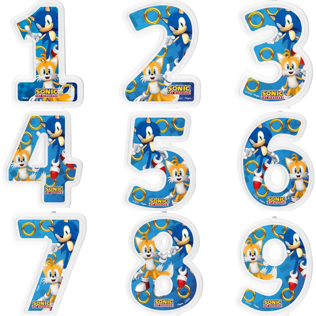 Vela Sonic Numeral Festa De Aniversário (Escolha a idade) - Regina Festas em Oferta na Shopee