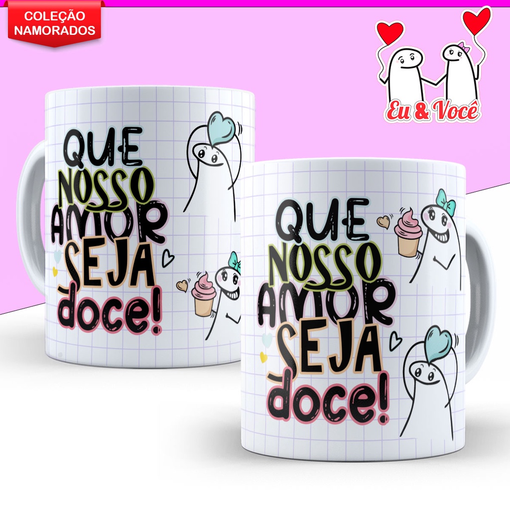 Caneca Casal Flork Dia dos Namorados Presente para Namorada Namorado Meme Cesta Personalizada Lembracinha