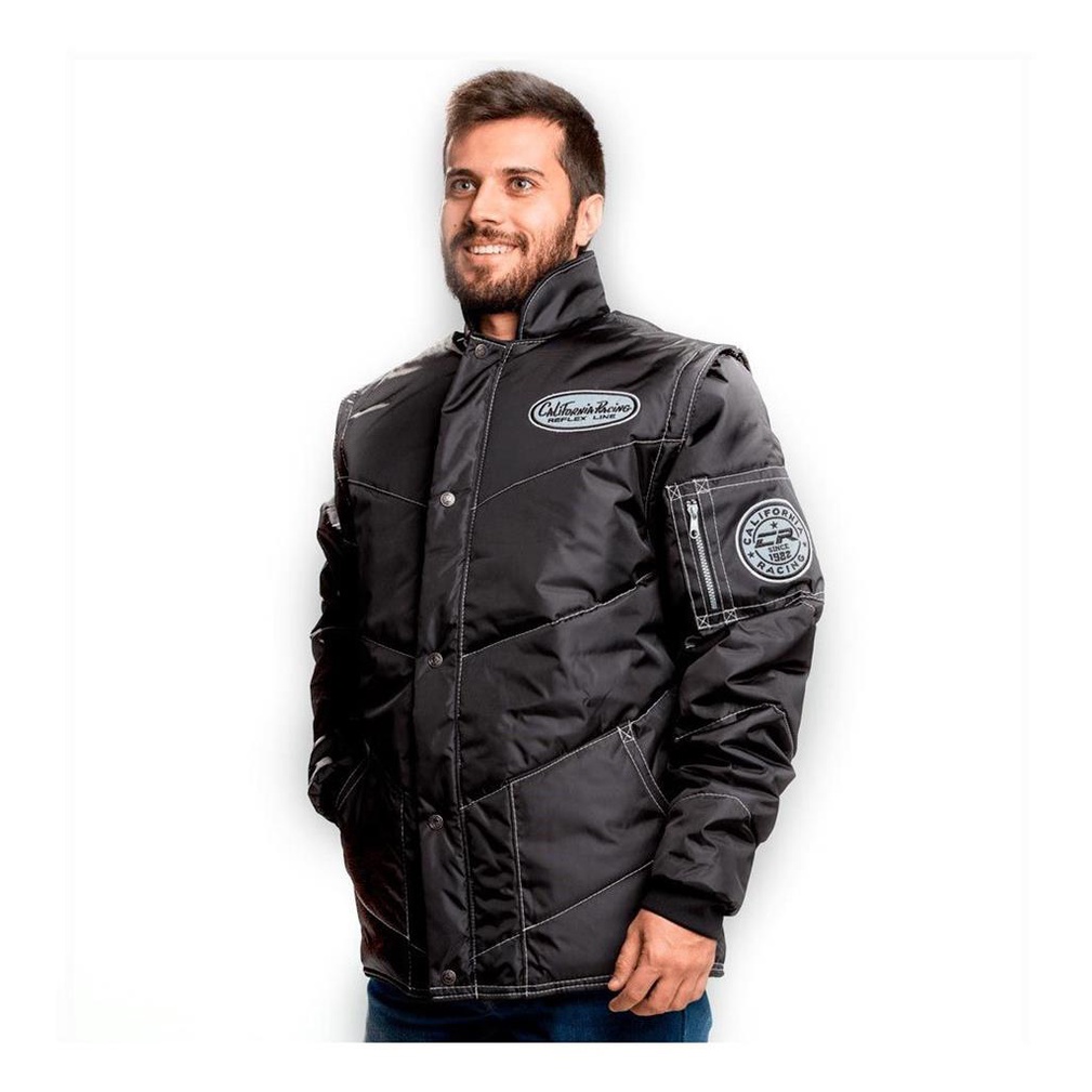 Jaqueta Motoboy Motoqueiro California Racing Refletiva Preta em Oferta na Shopee