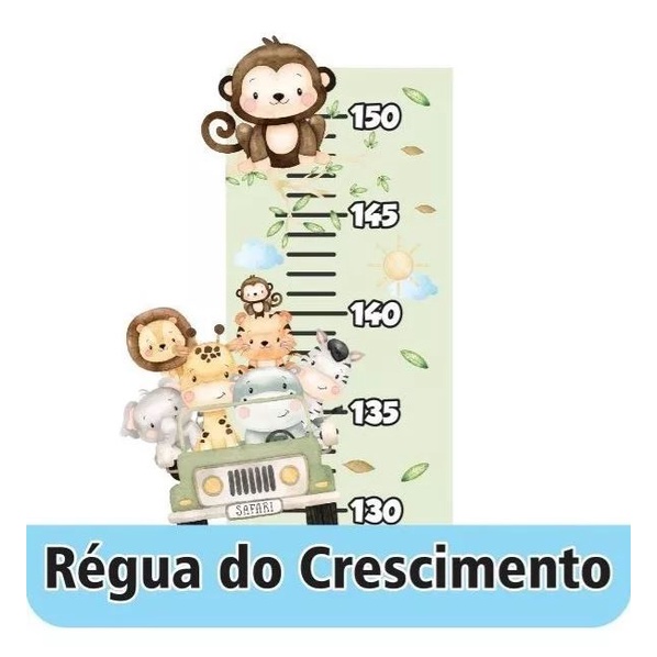 Adesivo De Parede Régua Crescimento Infantil Safári em Oferta na Shopee