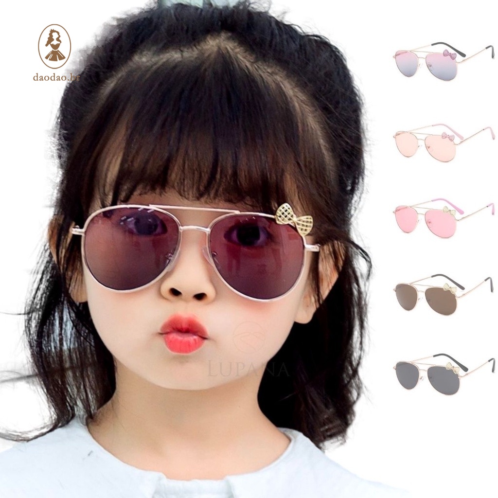 Óculos De Sol Aviador Lacinho Infantil Menina