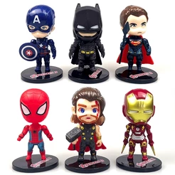 6 PCS Decoração De Bolo De Aniversário Dos Vingadores Homem-Aranha , Batman , De Ferro Ornamento De