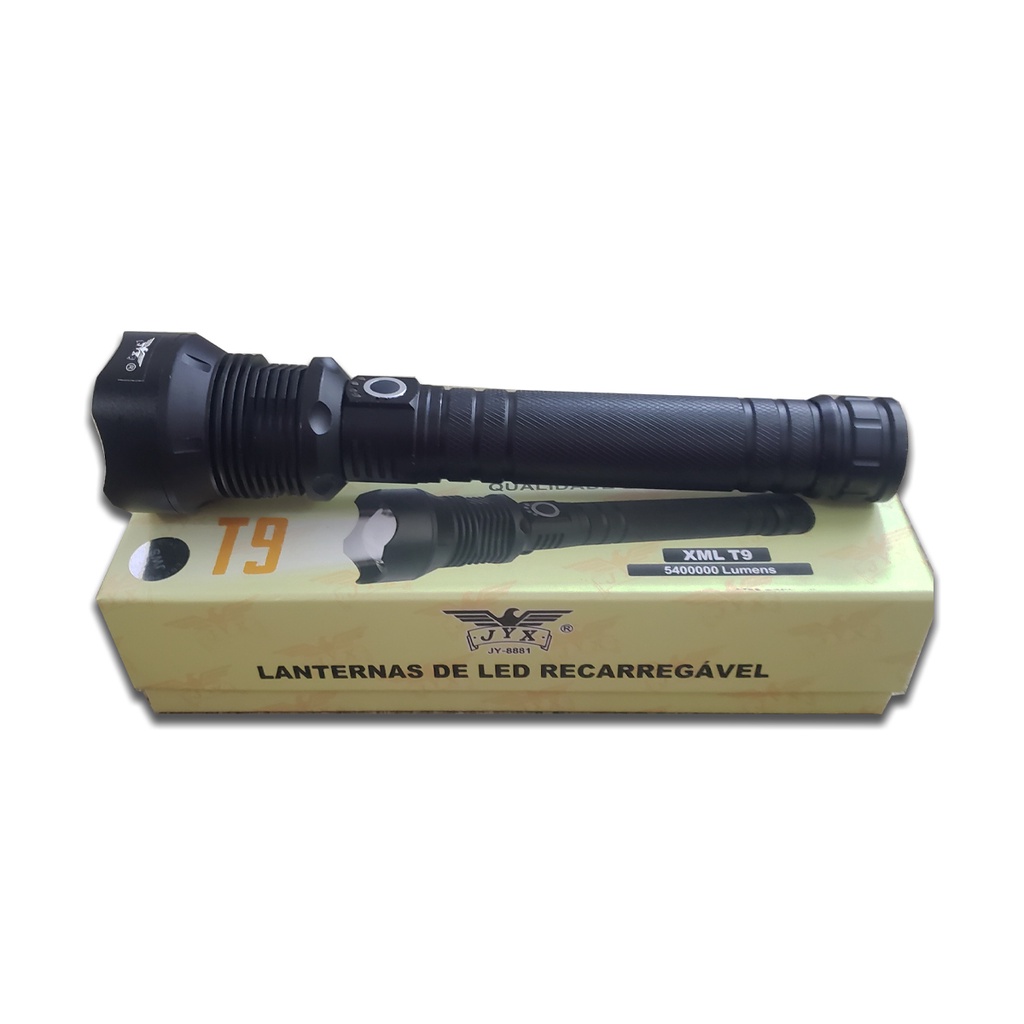 Lanterna Tática Militar Led T9 Xml Potente Holofote Recarregavel JY-8881