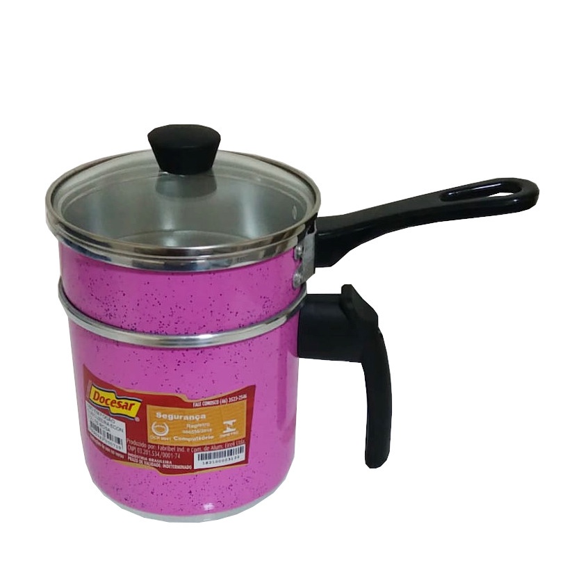 Cuscuzeira Individual Rosa Pig 1,2L Tampa De Vidro Docesar