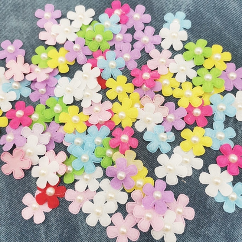 100 Unidades/Pacote De 25mm Cores Misturadas Pétalas De Pérola Traje Decoração Artesanal Diy Artesanato Menina Cocar Ves