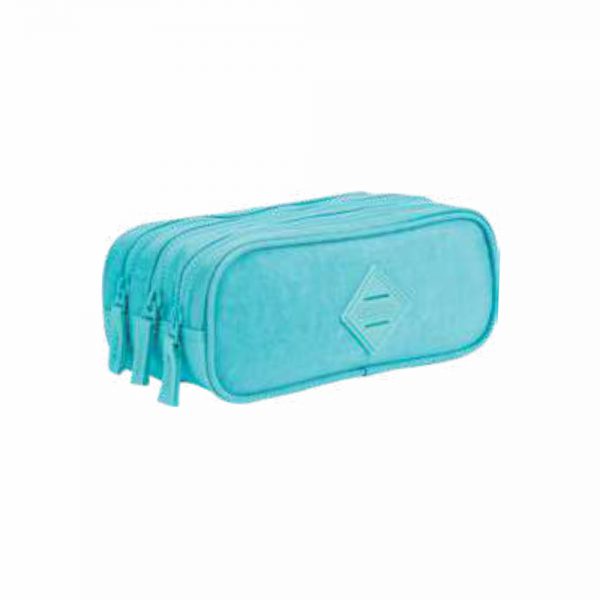 Estojo 3 Compartimentos - Sestini - Crinkle Turquesa