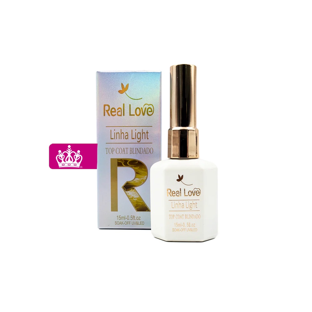 Top Coat Blindado Para Unhas Linha Light 15ml - Real Love