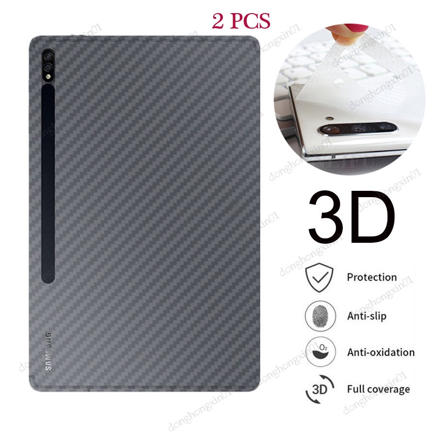 2PCS Filme De Fibra De Carbono Traseiro Para Samsung Galaxy Tab S7 FE 12.4 S7 S8 Plus A7 A7 Lite A8 10.5 Protetor De Tela Fosca Tablet
