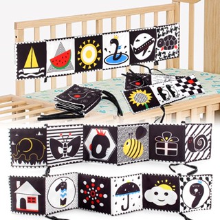 Livros De Pano Sensorial Livro De Alto Contraste Baby Toys 0-12 Meses Brinquedos De Berço Recém-Nascido Animais Montessori Book