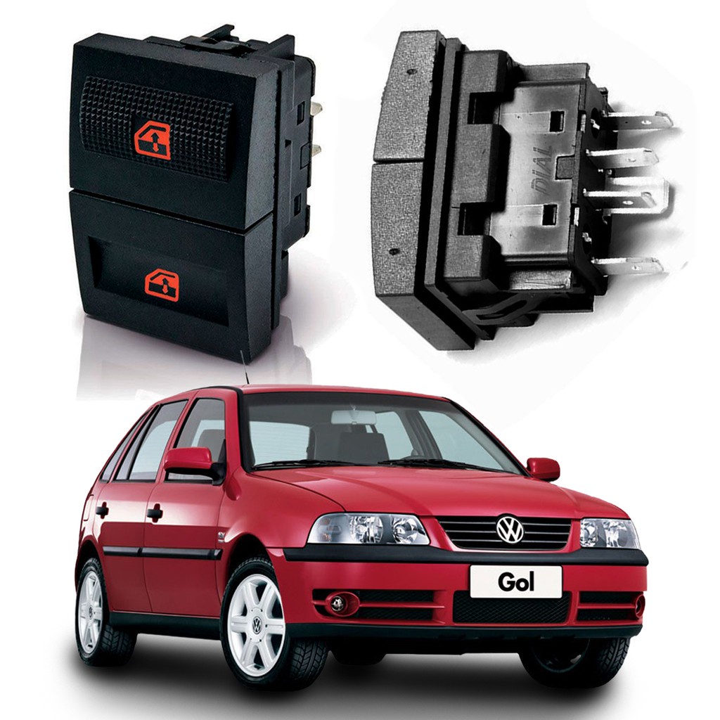 Botão Interruptor De Vidro Elétrico Simples Volkswagen Gol Parati Saveiro G3 - Spare Parts and Accessories for Vehicles