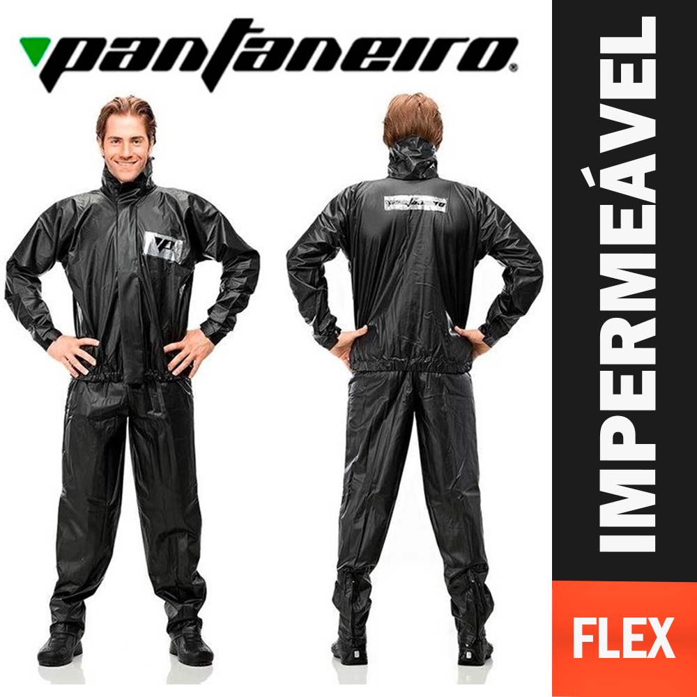 Capa De Chuva Motoqueiro Pantaneiro PVC Eco Com Gola Kit P/ Motoboy Impermeável Masculino Feminino