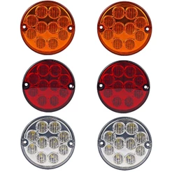 Kit6 Lanterna Traseira Ônibus Caminhão Carreta 96mm 10 Led