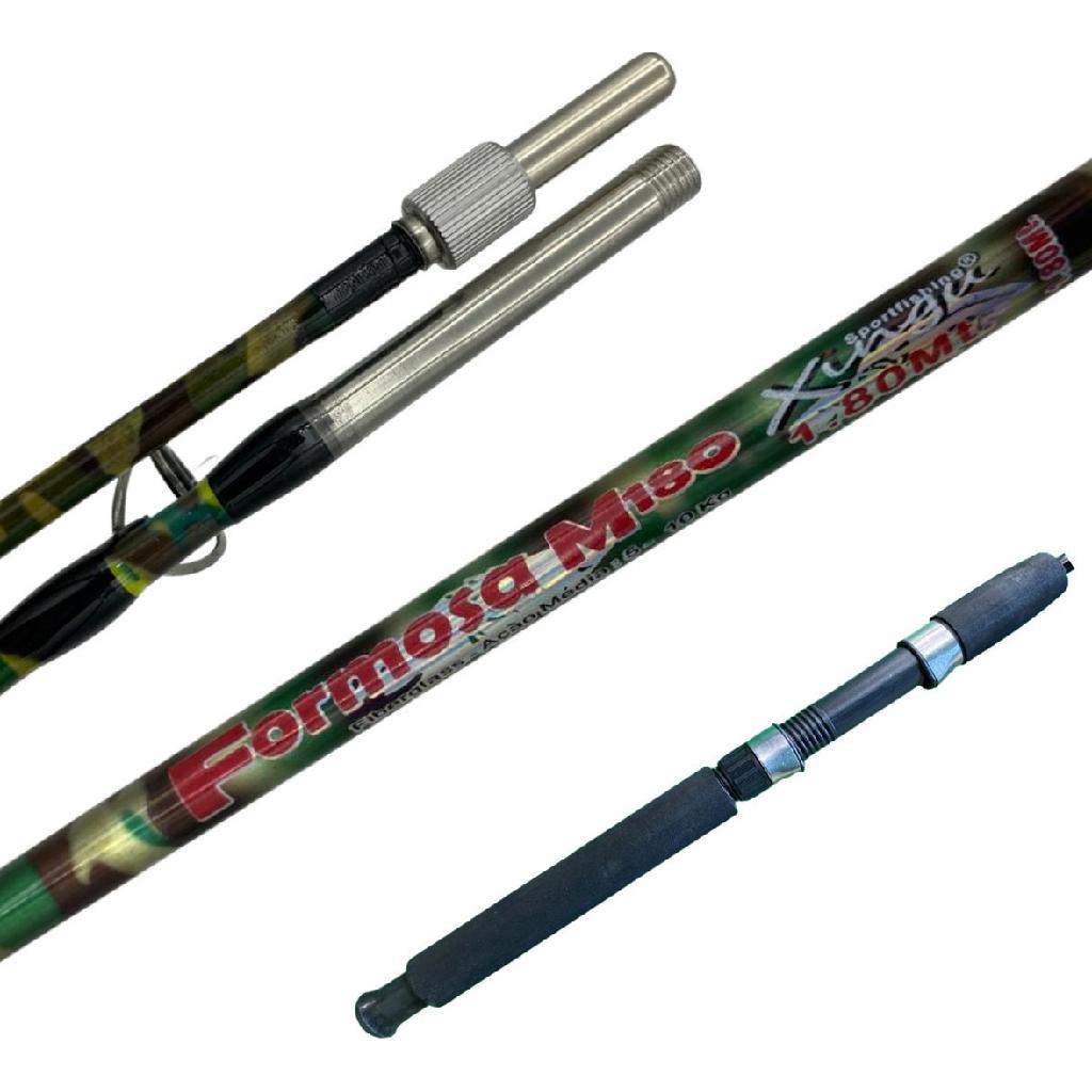 Vara Para Pesca Fibra De Vidro Maciça - Emenda Com Rosca