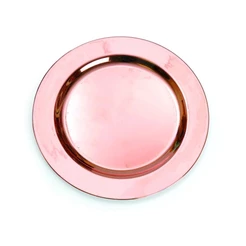 Prato de Mesa Descartável de Luxo Rose Gold - 6Un - Cromus - Rizzo