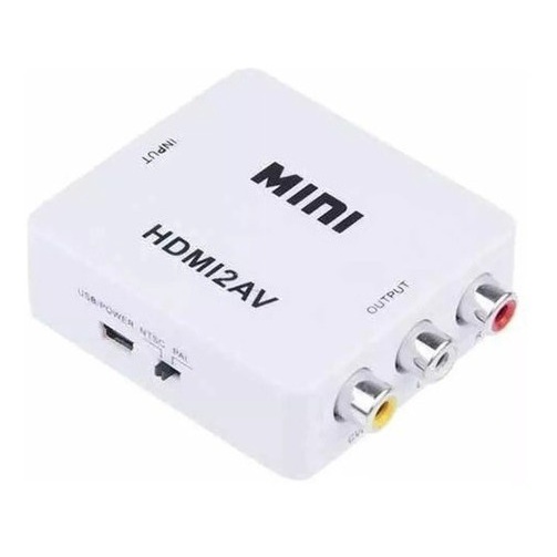 Mini Adaptador Conversor Transformador  De Hdmi Para Video Composto rca 2Av Áudio Completo 1080p tv Tubo