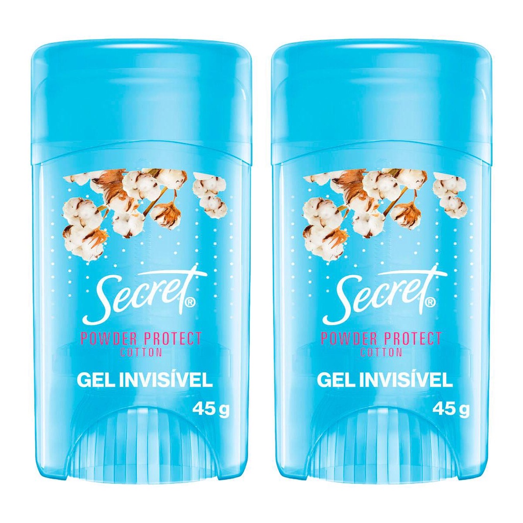 Kit 2 Desodorantes em Gel Secret Algodão 45g em Oferta na Shopee